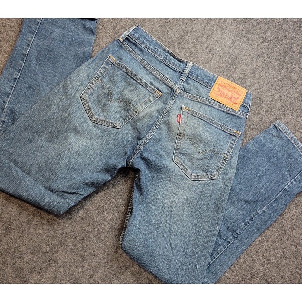 Levis 514 Jeans Mens 29x30 Blue Denim Faded Red Tab Straight Fit Dad Classic